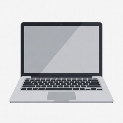 Silver Laptop Illustration
