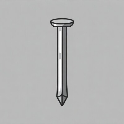 Cartoon nail on gray background