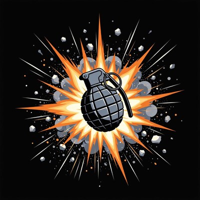 Exploding Grenade Illustration