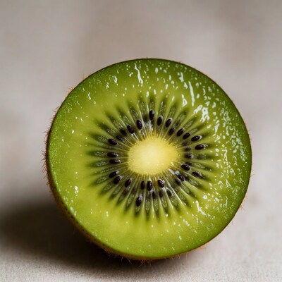 Sliced Kiwi Fruit on White Background