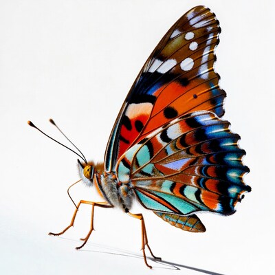 Colorful Butterfly on White Background