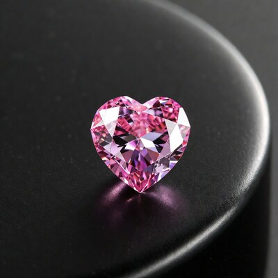 Pink Heart-Shaped Diamond on Black