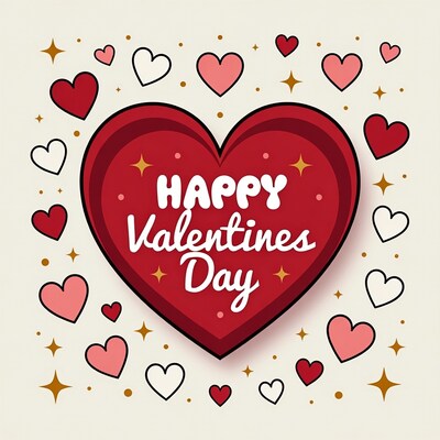 Happy Valentine's Day Heart Illustration