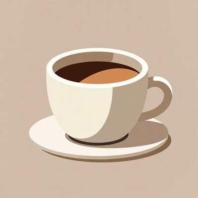 White coffee cup on saucer