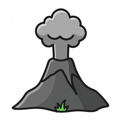 Erupting Volcano Illustration