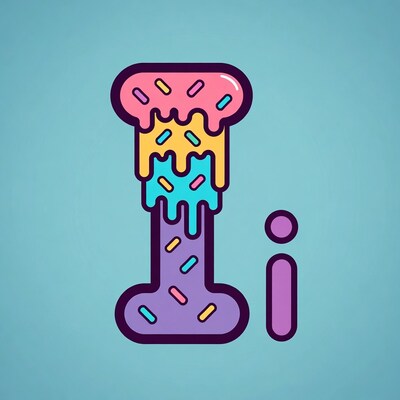Dripping Donut Letter I Illustration