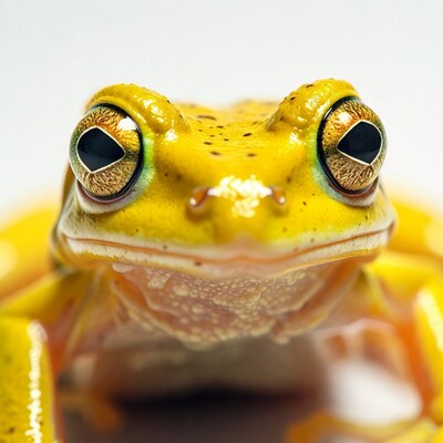 Yellow tree frog close-up