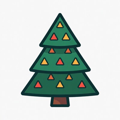 Colorful Christmas Tree Illustration