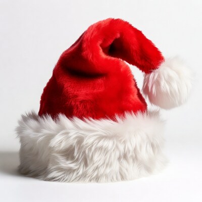 Red Santa Hat on White Background