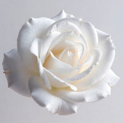 White Rose with Dew Drops