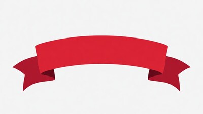 Red ribbon banner isolated