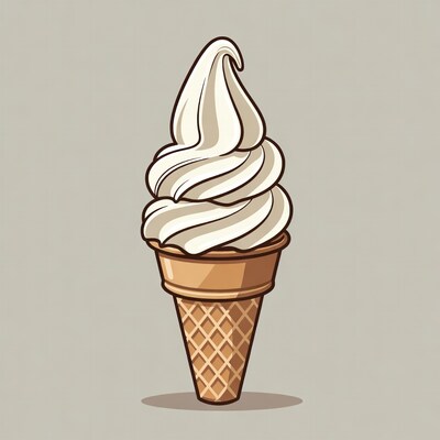 Vanilla Soft Serve Ice Cream Cone