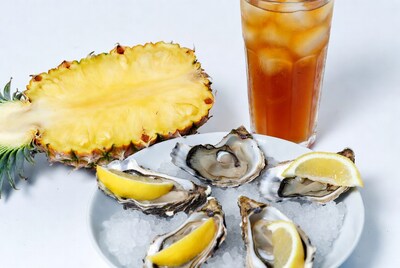 Oysters with Pineapple and Iced Tea