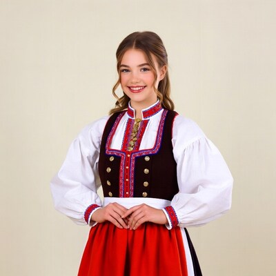 Girl in traditional Slovak folk costume