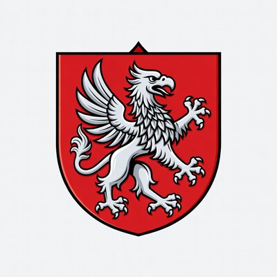White Gryphon on Red Shield