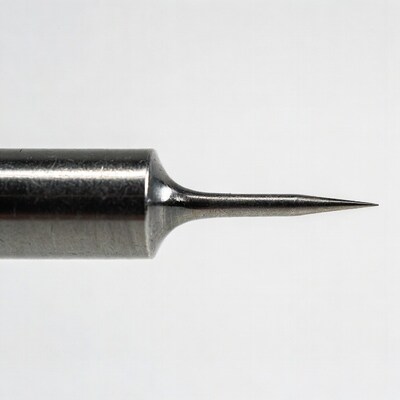 Sharp steel needle tip