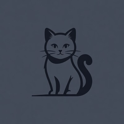 Cute black cat illustration