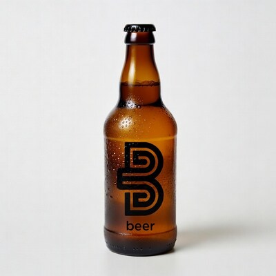 Condensation Beer Bottle with B Logo