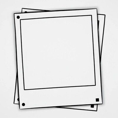 Stacked Blank Polaroid Frames Illustration