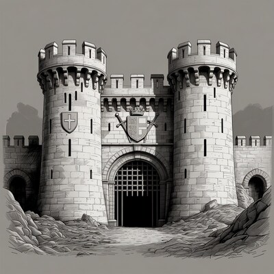 Medieval Castle with Drawbridge