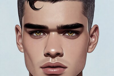 Handsome man with green eyes