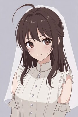 Anime girl in wedding veil