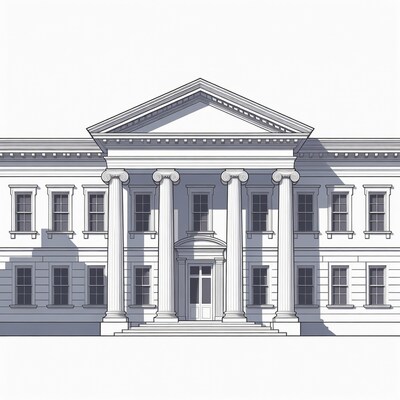 Neoclassical Mansion with Columns