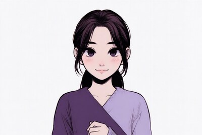 Anime girl with purple sweater