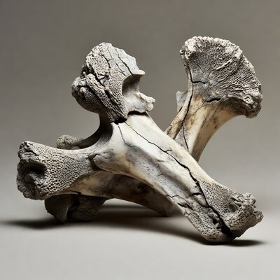 Crossed Textured Animal Bones