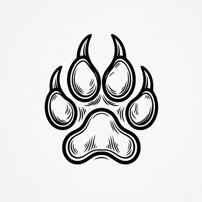Wolf Paw Print Illustration