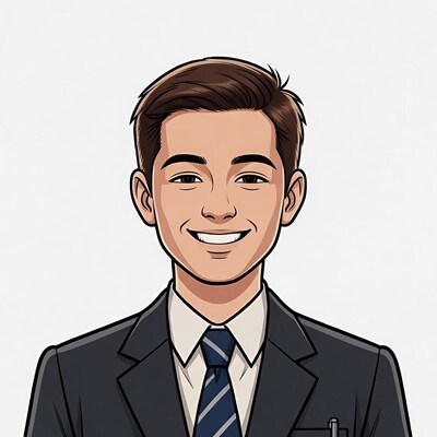 Smiling Asian man in suit
