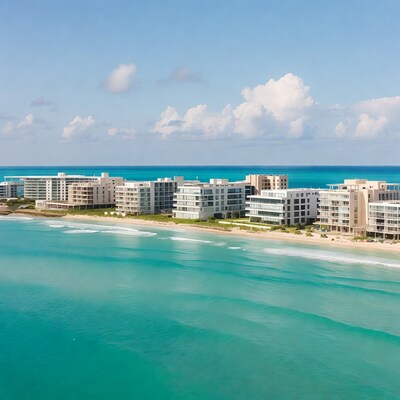 Luxury beachfront condos turquoise ocean