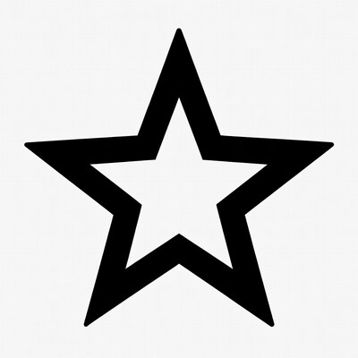 Black Outline Star and Arrow