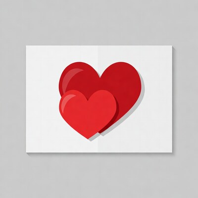Two Red Hearts Illustration