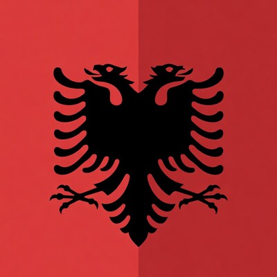 Albanian Flag Double-Headed Eagle