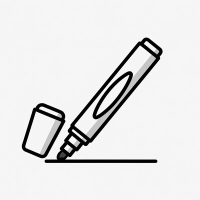 White marker with cap illustration