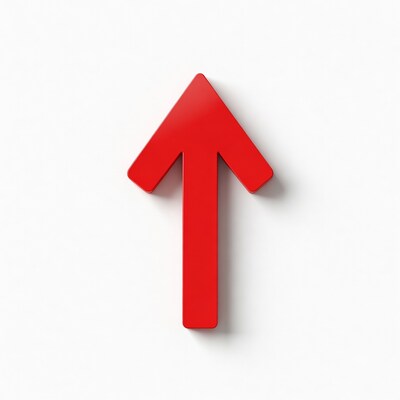 Red upward arrow