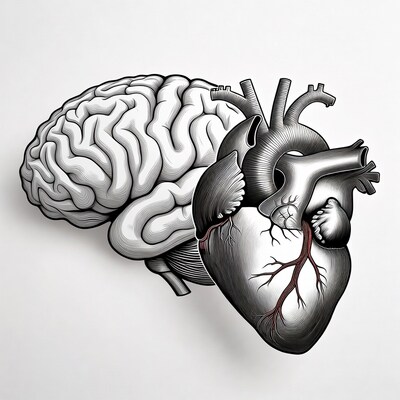Brain and Heart Illustration