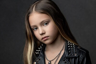 Girl in spiked leather jacket