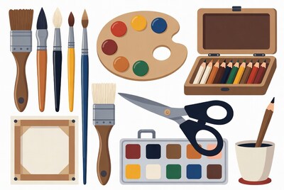 Art Supplies Clipart Set