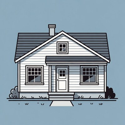 White house with porch illustration