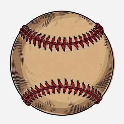 Baseball with Red Stitching