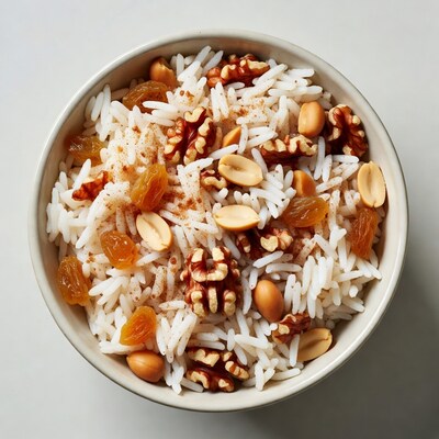 Rice with nuts raisins cinnamon