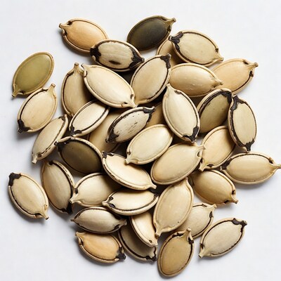 Pumpkin Seeds on White Background