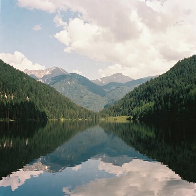 Mountain Lake with Forest Reflections