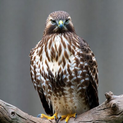 Red-tailed Hawk Perched on Branch