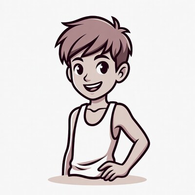 Smiling boy in tank top