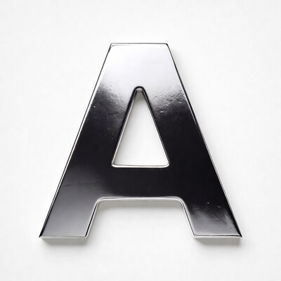 Shiny metallic letter A
