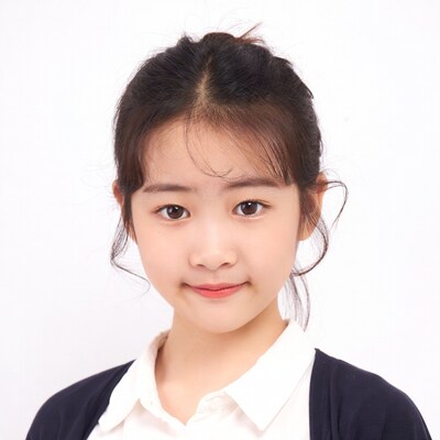 Asian girl in school uniform smiling