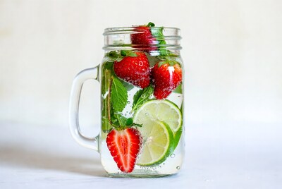 Strawberry Lime Mint Infused Water